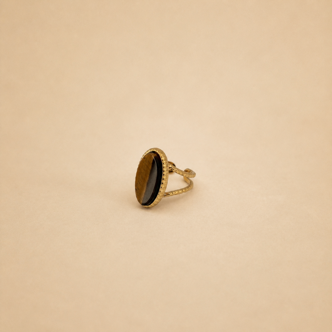 Ring met bruine steen